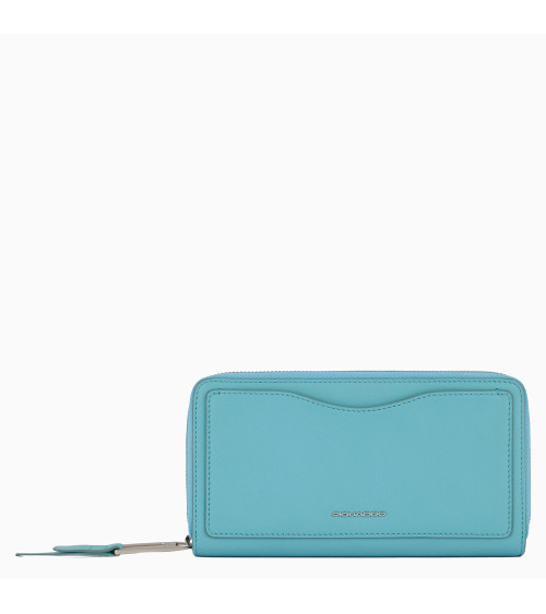 Piquadro Leder Geldbörse Az Cyan - Damen Portemonnaie